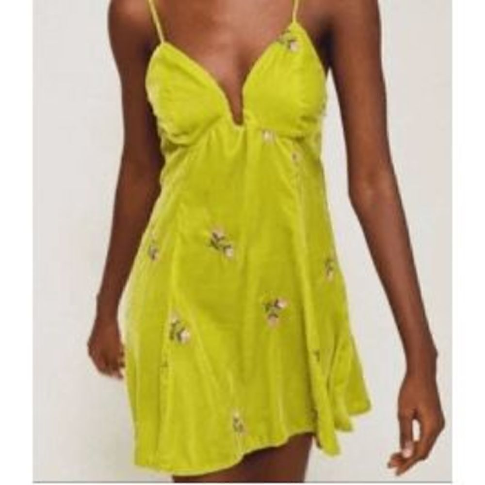 Urban‎ Outfitters velvet floral mini dress, Size Small